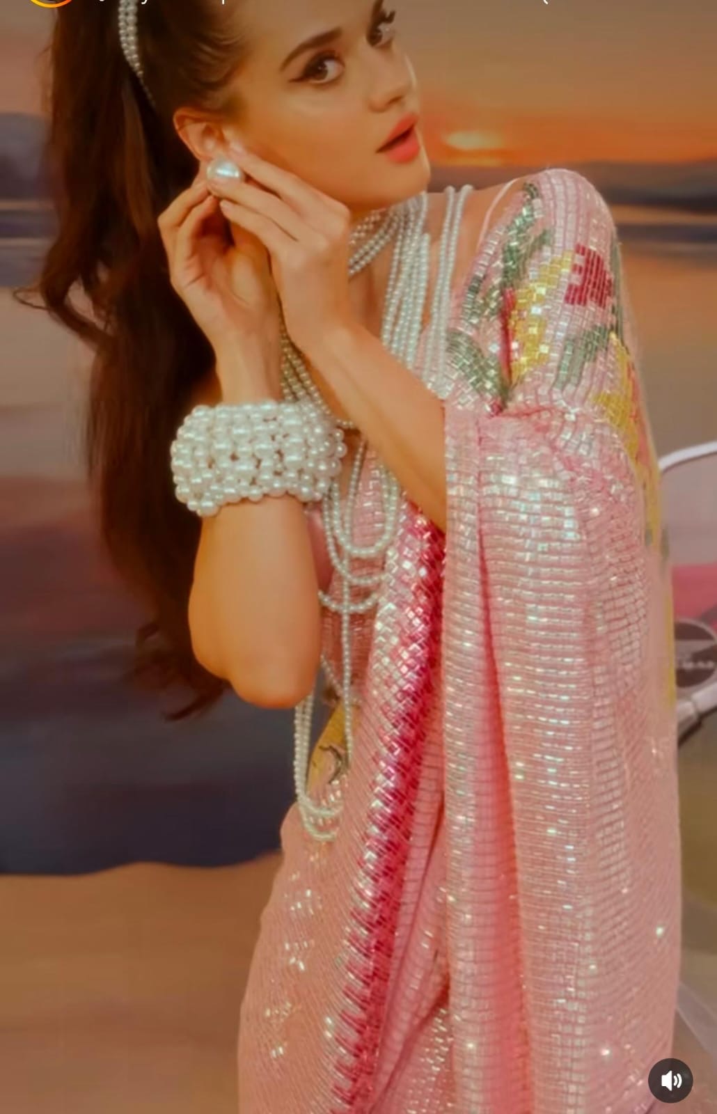 Glittery party sarees