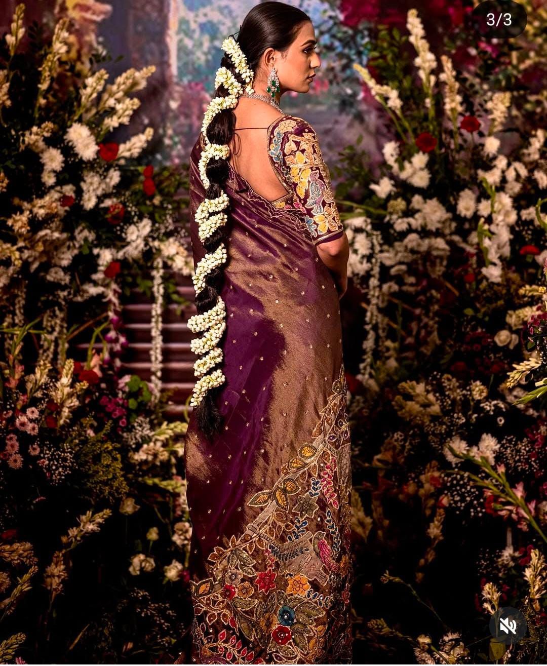 Appliqué work saris