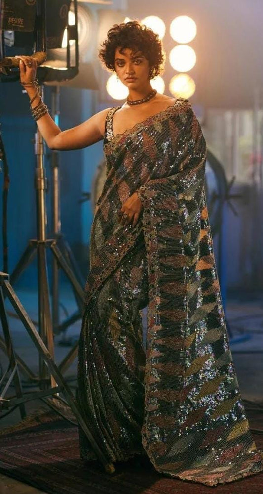 Beautiful Glittery party saree