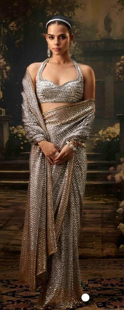 Glittery party saree