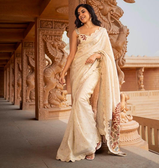 Appliqué work saris
