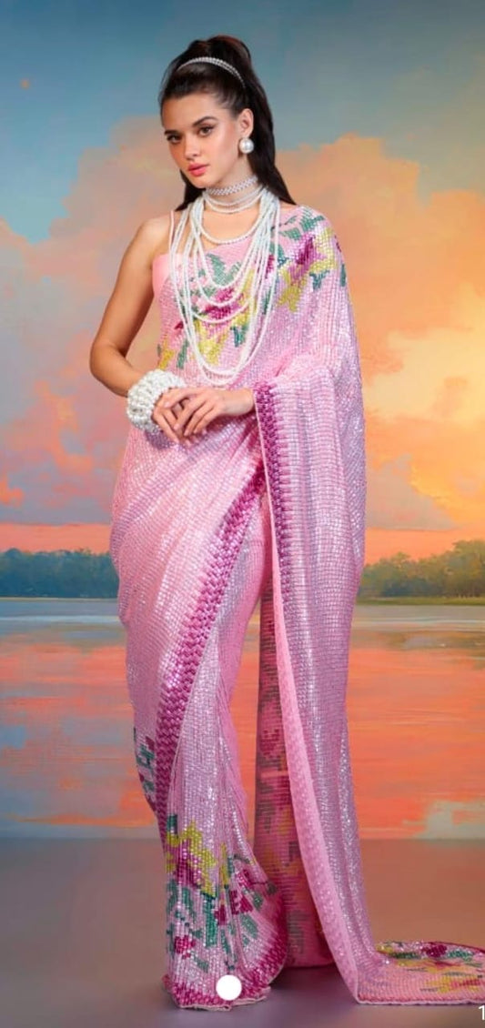 Glittery party sarees